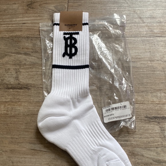 Burberry TB perforated monogram slides with matching socks (men’s) - Picture 6 of 8